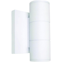 7 in. LED Outdoor Wall Sconce Fixture - Direct and Indirect Light - White Finish - 900 Lumens - 10 Watt - 3000 Kelvin - 90 CRI - 120-277 Volt - Nuvo 62-1141R1
