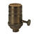 Medium Base Socket - On-Off Turn Knob - Antique Dark Brass Finish Thumbnail