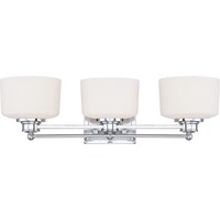 25 in. Vanity Light Fixture - 3-Light - Frosted Glass - Chrome Finish - Soho Collection - Uses (3) Incandescent or LED Bulbs - Medium Base - 120 Volt - Nuvo 60-4583