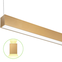 8 ft. Wattage and Color Selectable Architectural LED Linear Fixture - Up/Down Light - 11,768 Total Lumens - Gold Finish - Linkable - Watts 60-75-90-100 - Kelvin 3000-3500-4000-5000-5700 - 120-277 Volt - PLT-90513