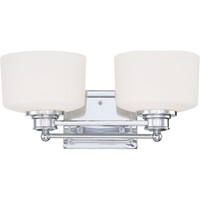 16 in. Vanity Light Fixture - 2-Light - Frosted Glass - Chrome Finish - Soho Collection - Uses (2) Incandescent or LED Bulbs - Medium Base - 120 Volt - Nuvo 60-4582