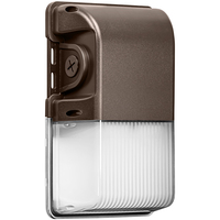 1870 Lumens - 15 Watt - 5000 Kelvin - Mini LED Wall Pack Fixture - 125 Lumens Per Watt - 70 Watt Metal Halide Equal - Integrated Photocell - 120-277 Volt - PLTS-12364