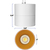 6 in. x 6 in. Wattage Selectable LED Pendant Fixture - Gold Baffle - White Finish Thumbnail