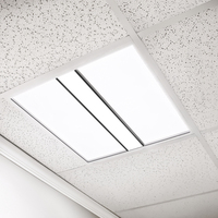 3900 Lumen Max - 35 Watt Max - 2 x 2 LED Troffer Fixture - Three Flat Light Panels - Wattage and Color Selectable - Watts 25-30-35 - Kelvin 3500-4000-5000 - 120-277 Volt - 4 Pack - PLT-90410