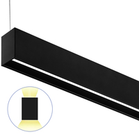 4 ft. Wattage and Color Selectable Architectural LED Linear Fixture with Regressed Lens - Up/Down Light - 4430 Total Lumens - Black - Linkable - Watts 20-30-40 - Kelvin 3000-3500-4000 - 120-277 Volt - PLT PremiumSpec PLT-90285