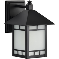 10.5 in. x 7 in. Outdoor Wall Sconce Fixture - Frosted Glass - Black Finish - Drexel Collection - Uses (1) Incandescent or LED Bulb - Medium Base - 120 Volt - Nuvo 60-5601