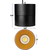 6 in. x 6 in. Wattage Selectable LED Pendant Fixture - Gold Baffle - Black Finish Thumbnail