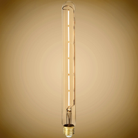 300 Lumens - 4 Watt - 3000 Kelvin - LED T10 Tubular Filament Bulb - 12.01 in. x 1.26 in. - Amber Tint - 25 Watt Equal - Halogen Color - Medium Base - 90 CRI - 120 Volt - PLT-13501