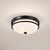 13 in. Flush Mount Ceiling Light Fixture - Frosted Glass - Bronze Finish Thumbnail