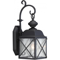 18 in. x 7 in. Outdoor Wall Sconce Fixture - Seeded Glass - Black Finish - Wingate Collection - Uses (1) Incandescent or LED Bulb - Medium Base - 120 Volt - Nuvo 60-5621