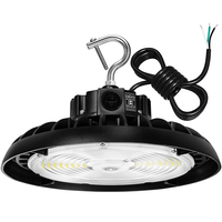 38,000 Lumen Max - 240 Watt Max - Wattage and Color Selectable UFO LED High Bay Fixture - Sensor Ready - Watts 150-200-240 - Kelvin 3500-4000-5000 - Black Finish - 277-480 Volt - PLT-12751
