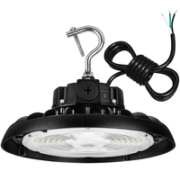 22,900 Lumen Max - 150 Watt Max - Wattage and Color Selectable UFO LED High Bay Fixture - Sensor Ready - Watts 100-120-150 - Kelvin 3500-4000-5000 - Black Finish -120-277 Volt - PLT-12718