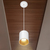 5 in. x 4 in. Wattage Selectable LED Pendant Fixture - Gold Baffle - White Finish Thumbnail