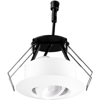 900 Lumens - 8 Watt - 3000 Kelvin - 1 in. New Construction LED Gimbal Downlight Fixture - Hardwire - 65 Watt Incandescent Equal - Round - White Trim - 93 CRI - 120/277 Volt - ELCO Lighting E1AK32F30W
