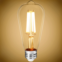 1400 Lumens - 12 Watt - 2700 Kelvin - LED Edison Filament Bulb - 5.12 in x 2.28 in. - Clear - 100 Watt Equal - 90 CRI - 120 Volt - PLT-13060