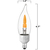 LED Flame Chandelier Filament Bulb - 1 Watt - 6 Watt Equal - Candle Glow - 4 in. x 1.4 in. Thumbnail