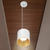 6 in. x 6 in. Wattage Selectable LED Pendant Fixture - Gold Baffle - White Finish Thumbnail
