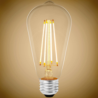 450 Lumens - 5 Watt - 3000 Kelvin - LED Edison Filament Bulb - 5.4 in. x 2.5 in. - Clear - 40 Watt Equal - 95 CRI - 120 Volt - TCP FST19D4030E26SCL95