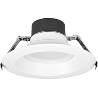 1850 Lumen Max - 22 Watt Max - 6 in. Wattage and Color Selectable New Construction LED Downlight Fixture - Hardwire - Watts 10-15-22 - Kelvin 2700-3000-3500-4000-5000 - Round - White Trim - 90 CRI - 120-277 Volt - Halco 88985