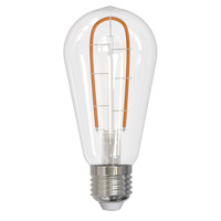 230 Lumens - 3 Watt - 2100 Kelvin - LED Edison Curved Filament Bulb - 5.0 in. x 2.3 in.   - Clear - 25 Watt Equal - 120 Volt - Bulbrite 776515