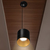 6 in. x 6 in. Wattage Selectable LED Pendant Fixture - Gold Baffle - Black Finish Thumbnail