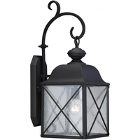 25 in. x 10 in. Outdoor Wall Sconce Fixture - Seeded Glass - Black Finish - Wingate Collection - Uses (1) Incandescent or LED Bulb - Medium Base - 120 Volt - Nuvo 60-5622