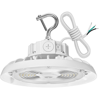 24,000 Lumen Max - 150 Watt Max - Wattage and Color Selectable UFO LED High Bay Fixture - Sensor Ready - Watts 100-120-150 - Kelvin 3500-4000-5000 - White Finish - 277-480 Volt -  PLT-12748