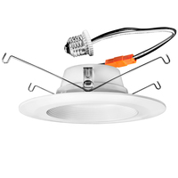 750 Lumens - 11 Watt - 3000 Kelvin - 5-6 in. Retrofit LED Downlight Fixture - Medium Base - 65 Watt Incandescent Equal - Stepped Baffle Trim - 120 Volt - PLTS-12004