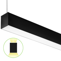 4 ft. Color Selectable Architectural LED Linear Fixture - Up/Down Light - 6200 Total Lumens - Black - Linkable - 50 Watt - Kelvin 3500-4000-5000 - 120-277 Volt - PLT-80074
