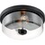 13 in. Flush Mount Ceiling Fixture - Clear Glass - Black Finish Thumbnail