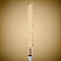 800 Lumens - 8.5 Watt - 3000 Kelvin - LED T10 Tubular Filament Bulb - 12.01 in. x 1.26 in. - Clear - 60 Watt Equal - Halogen Color - Medium Base - 90 CRI - 120 Volt - PLT-13498