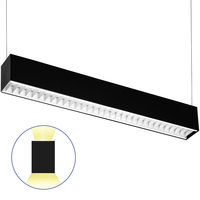 2 ft. Wattage and Color Selectable Architectural LED Linear Fixture with Louver Lens - Up/Down Light - 1800 Total Lumens - Black - Versa Series - Linkable - Watts 10-15-20 - Kelvin 3000-3500-4000 - 120-277 Volt - PLT PremiumSpec PLT-90435