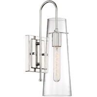 17 in. x 5 in. Wall Sconce Fixture - Clear Glass - Nickel Finish - Alondra Collection - Uses (1) Incandescent or LED Bulb - Medium Base - 120 Volt - Nuvo 60-6869