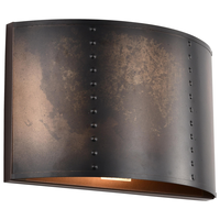 12 in. Wall Sconce Fixture - Downward Light Distribution -Weathered Brass Shade - Brass Finish - Kettle Collection - 240 Lumens - 60 Watt - 2700 Kelvin - Comes with (1) Incandescent Bulb - Medium Base - 120 Volt - Nuvo 60-5891