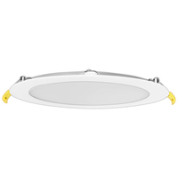 1500 Lumen Max - 18 Watt Max - 8 in. Wattage and Color Selectable New Construction LED Downlight Fixture - Hardwire - Watts 13-15-18 - Kelvin 2700-3000-3500-4000-5000 - Round - White Trim - 90 CRI - 120-277 Volt - Halco 89170