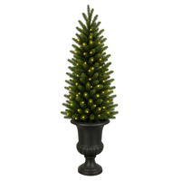 2.5 ft. Christmas Tree Topiary - Pre-Lit with Color Changing RGB+WW LED Mini Lights - Remote Control Included - 5 in. Stem - UV Resistant - Plug-In - Indoor/Outdoor - PLT-20349