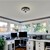 13 in. Flush Mount Ceiling Fixture - Clear Glass - Black Finish Thumbnail