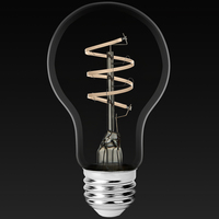 500 Lumens - 6 Watt - 2700 Kelvin - LED A19 Filament Bulb - Clear - Gray Filament - 40 Watt Equal - Medium Base - 93 CRI - 120 Volt - Satco S11521