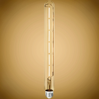 450 Lumens - 5 Watt - 2700 Kelvin - LED T10 Tubular Filament Bulb - 12.01 in. x 1.26 in. - Clear - 40 Watt Equal - Warm White - Medium Base - 90 CRI - 120 Volt - PLT-13492