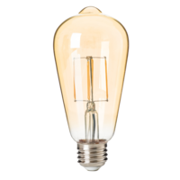 350 Lumens - 4 Watt - 2200 Kelvin - LED Edison Filament Bulb - 5.7 in. x 2.5 in. - Amber Tint - 40 Watt Equal - 90 CRI - 120 Volt - PLT-12628