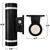 10 in. Wattage and Color Selectable LED Outdoor Wall Sconce Fixture - Direct and Indirect Light - Black Finish Thumbnail