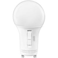 800 Lumens - 9 Watt - LED A19 Light Bulb with 5 Selectable Color Temperatures - Kelvin 2700-3000-3500-4000-5000 - 60 Watt Equal - GU24 Base - 120 Volt - PLT-13578