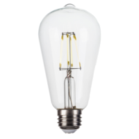 350 Lumens - 4 Watt - 2700 Kelvin - LED Edison Filament Bulb - 5.7 in. x 2.5 in. - Clear - 40 Watt Equal - 90 CRI - 120 Volt - PLT-12629