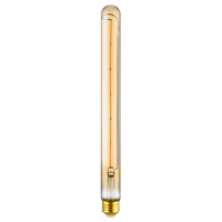 300 Lumens - 4 Watt - 3000 Kelvin - LED T9 Tubular Filament Bulb - 12.01 in. x 1.1 in. - Amber Tint - 25 Watt Equal - Halogen Color - Medium Base - 90 CRI - 120 Volt - PLT-13513