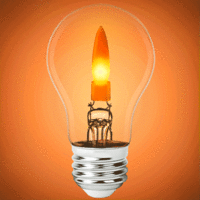 LED Flame A15 Filament Bulb - 1 Watt - 6 Watt Equal - Candle Glow - 3.5 in. x 1.9 in. - 25 Lumens - 1800 Kelvin - Clear - Medium Base - 90 CRI - 120 Volt - PLT-13594