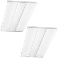 6250 Lumen Max - 50 Watt Max - 2 x 4 Wattage and Color Selectable LED Troffer Fixture - Watts 33-40-50 - Kelvin 3000-4000-5000 - 120-277 Volt - 2 Pack - Euri Lighting ETF24-50W103sw-2