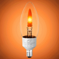 LED Flame Chandelier Filament Bulb - 1 Watt - 6 Watt Equal - Candle Glow - 4 in. x 1.4 in. - 25 Lumens - 1800 Kelvin - Clear - Candelabra Base - 90 CRI - 120 Volt - PLT-13592