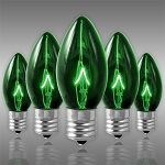 Green C9 Incandescent Christmas Light Bulbs - Category Image