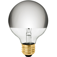 25 Watt - 3.1 in. Dia. - G25 Globe Incandescent Light Bulb - Clear Silver Bowl - Medium Brass Base - 120 Volt - Satco S3860
