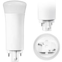 1000 Lumens - 9 Watt - 4000 Kelvin - LED PL Lamp - Replaces 26W CFL - 2 Pin G24d Base - Ballast Bypass - 120-277 Volt - PLT-50393